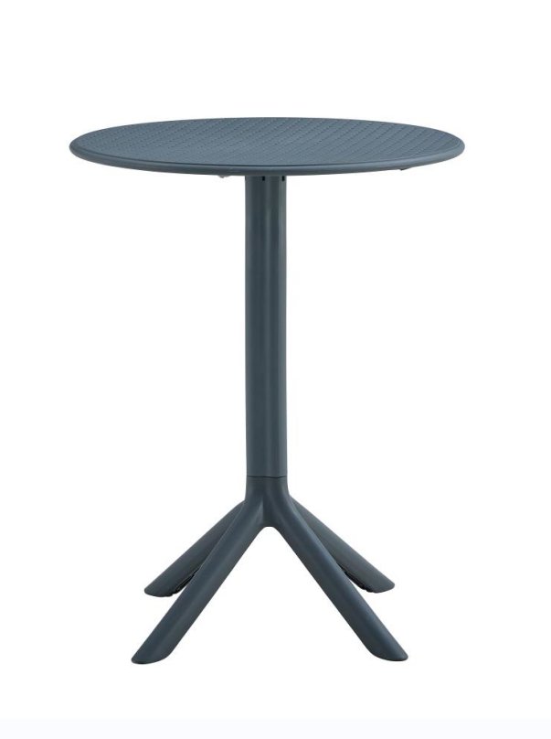 3 Piece Plastic Arm Chair Bistro Grs Premium Ocean Plastic - Charcoal - Image 2