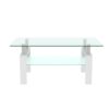 Clear Coffee Table, Modern Side Center Tables - White - Image 6
