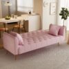 Convertible Double Folding Living Room Sofa Bed - Pink - Image 3
