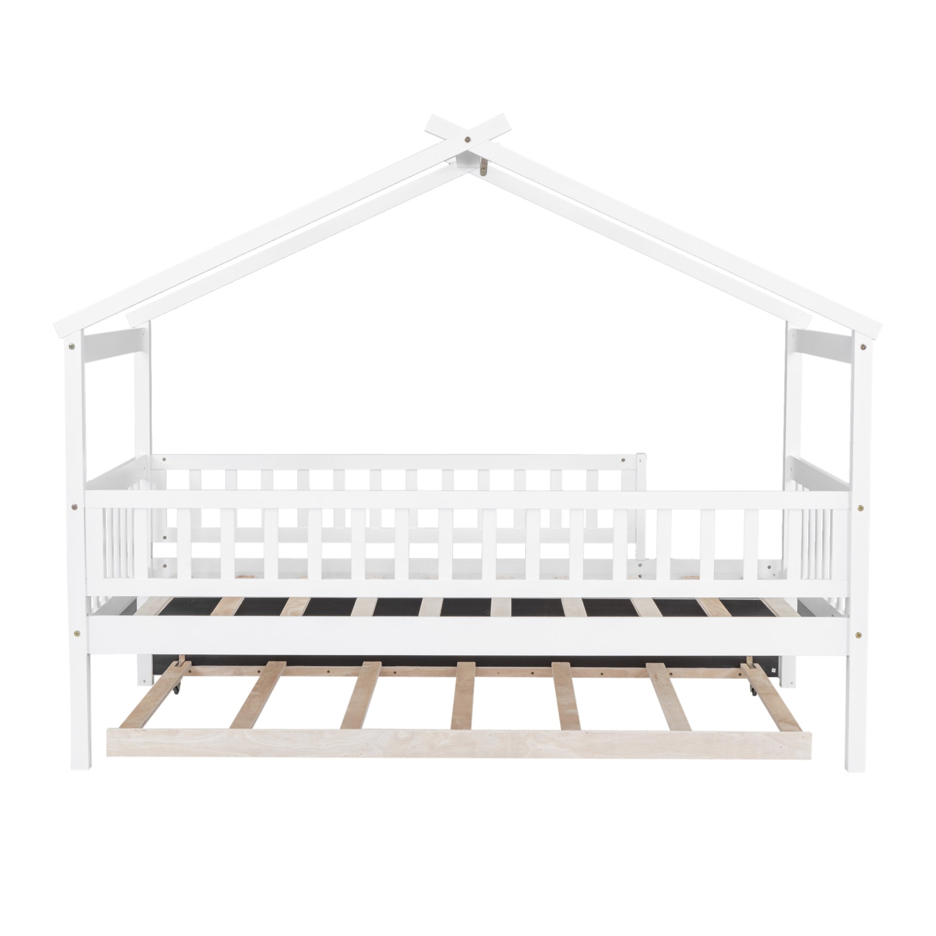 Twin Size House Bed & Twin Size Trundle - White - Image 10