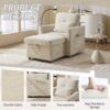 Multifunctional Lazy Person Sofa Recliner With Storage, Cell Phone Bracket Chenille - Beige - Image 7