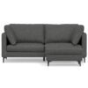 Ava - Mid Century Sofa With Ottoman Set, Upholstered - Dark Gray - Image 12