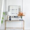 Traditional Decor Style Antique Glass Panel Mirror, Wall Mirror For Bathroom Entryway Console Lean Against Wall - Black - Image 4