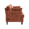 Modern Style Chenille 2 Seater Sofa With LED Light, USB Charging Port & Storage Bag - Orange - Image 21