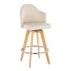 Ahoy - Contemporary Fixed Height Counter Stool With Swivel With Round Footrest (Set of 2) - Natural / Cream - Image 2