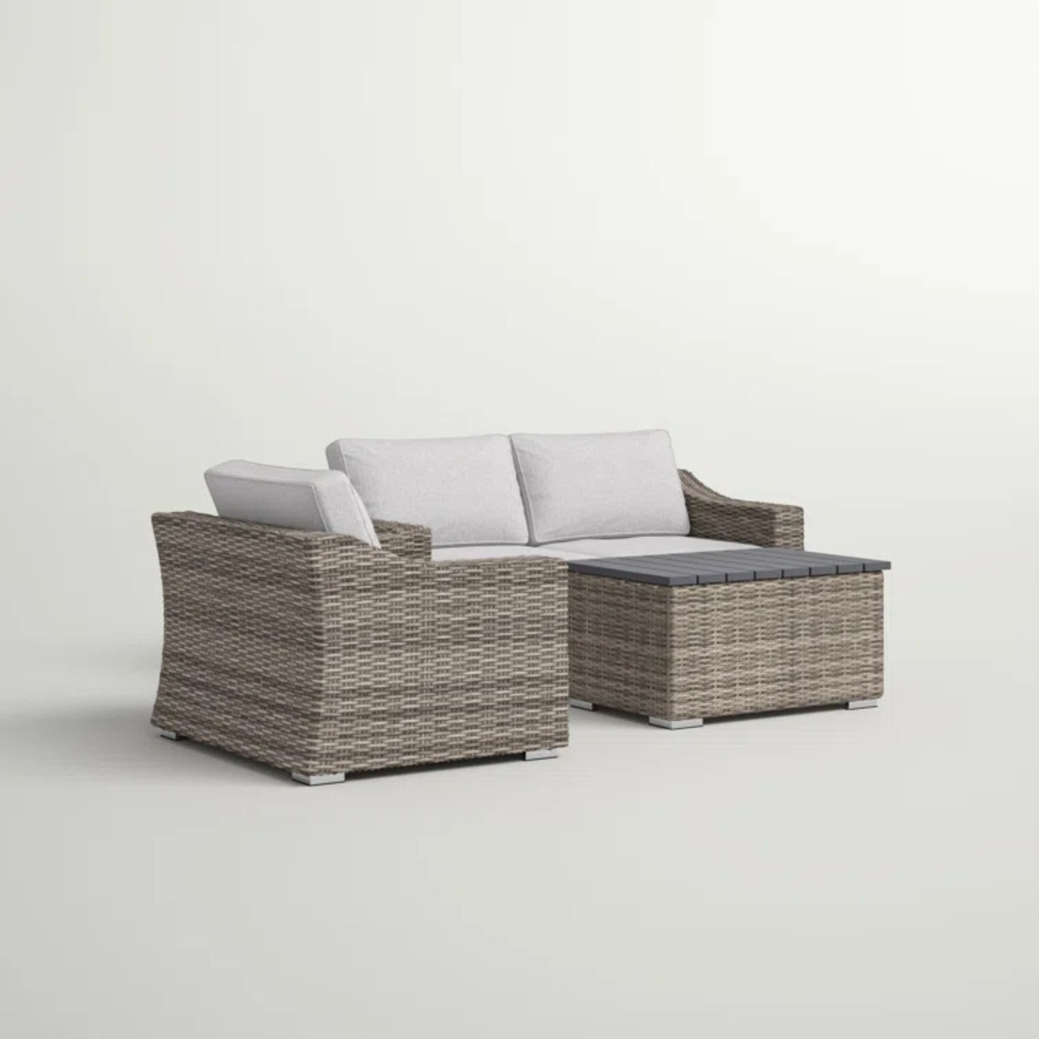 Stylish 3 Person Seating Group With Cushions Perfect For Outdoor Relaxation - Gray Mix - Image 5