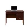 Three Locking Drawers On Metal Glides Student Desk Work Desk Modesty Panel Metal Bar Handles - Mahogany - Image 5