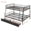 Full Long Over Queen Bunk Bed With 2 Drawers - Black - Image 22