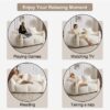 Giant Bean Bag Couch, Ultra Soft Fluffy Loveseat For Living Room Reading Chair With Pillows - White - Image 6