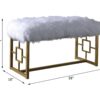Bagley II - Bench Faux Fur - White / Gold - Image 12