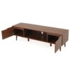 Modern TV Stand With Storage, Tempered Glass Shelf - Walnut - Image 6