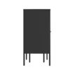 Modern Metal Sideboard Cabinet With 4 Glass Doors, Steel Kitchen Storage And Coffee Bar Cabinet - Black - Image 18
