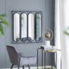 Large 4 Oval Wall Mirror With Square Frame, Home Decor For Living Room, Bedroom, Entryway, Office - Black - Image 3