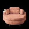 Corduroy Sofa With Two Throw Pillows, A Waist Pillow And An Extra Tray Is Comfortable For A Small Apartment Bedroom - Orange - Image 9