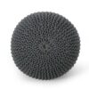 Bordeaux - Knitted Cotton Round Pouf Ottoman - Gray - Image 5