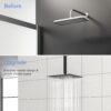 Premium 8" Ceiling Mounted Shower Arm With Flange In Stainless Steel - Matte Black - Image 6