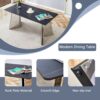 Modern Marble Patterned Dining Table With Stainless Steel Butterfly Legs, Scratch And Heat Resistant - Black / Silver - Image 8