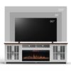 Hampton - Fireplace TV Stand Console For TVs Up To 100" - Jasmine Whitewash / Barnwood - Image 3