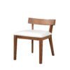 Modern Dining Chairs (Set of 2) With Glossy Upholstery - White / Walnut - Image 6