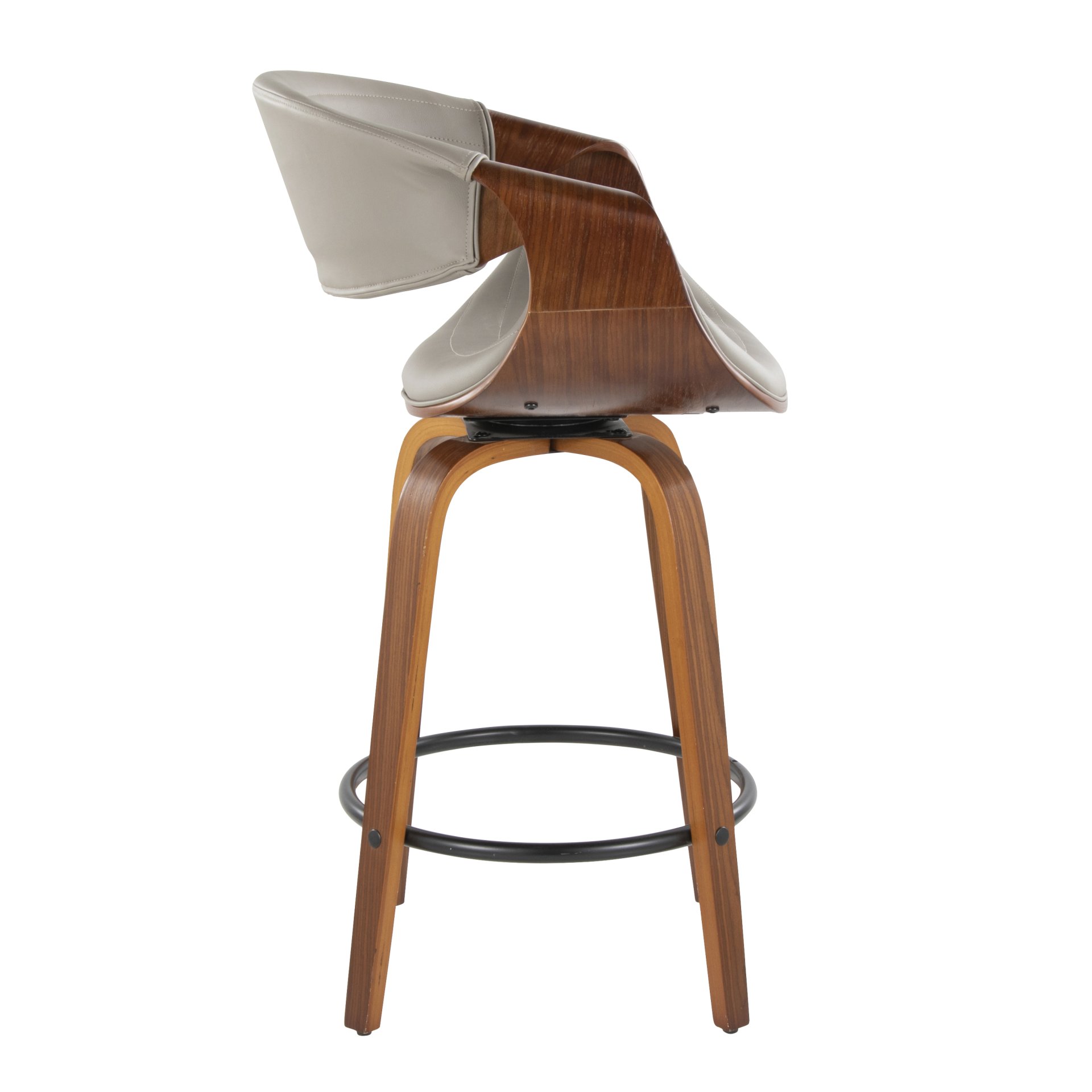 Symphony - Mid-Century Modern Counter Stool (Set of 2) - Walnut / Gray - Image 3