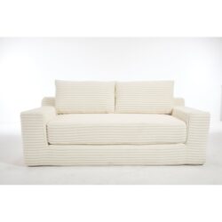 Convertible Loveseat Sofa Bed With Memory Foam & Steel Frame - Beige