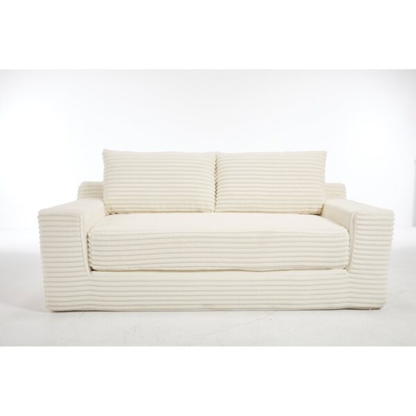 Convertible Loveseat Sofa Bed With Memory Foam & Steel Frame - Beige