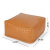 Bambo - Rectangle Pouf Ottoman Floor Cushion - Caramel - Image 3