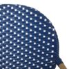 Outdoor Wicker And Aluminum French Barstools Set With Bamboo Print - Navy Blue - Image 14