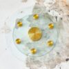 Double Layer Rotatable Round Glass Plate - Gold / Transparent - Image 7