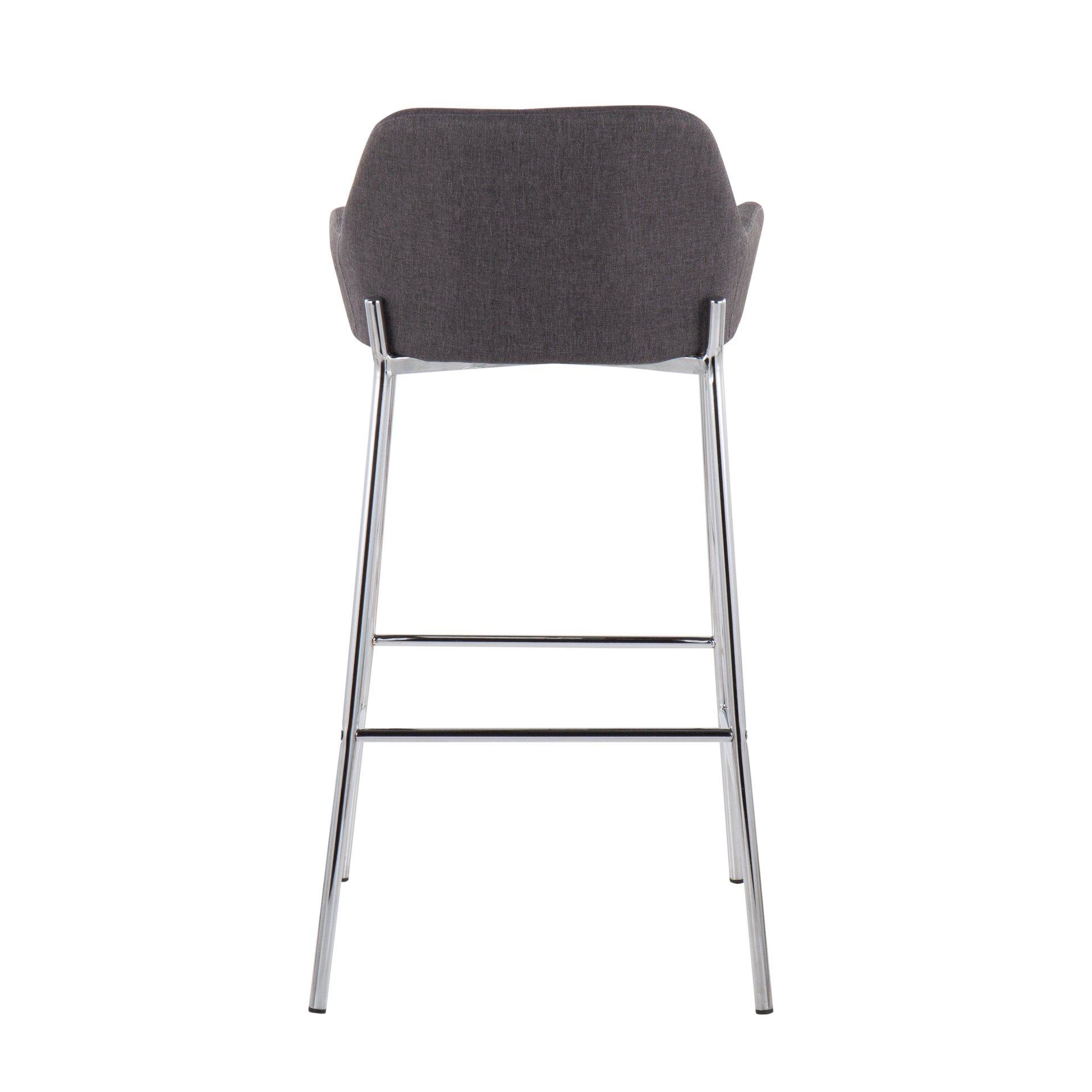 Daniella - Contemporary Fixed Height Bar Stool (Set of 2) - Chrome / Charcoal - Image 5