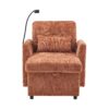 Multifunctional Chenille Recliner Sofa With Storage And Phone Bracket For Living Room Or Bedroom - Orange - Image 22