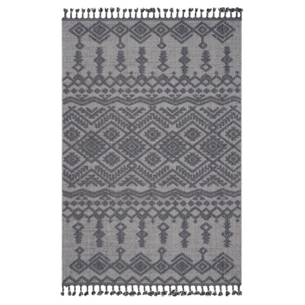 Guros - 4' X 6' Traditional Indoor / Outdoor Area Rug - White / Gray