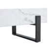Minimalist Marble Patterned Coffee Table With Black Metal Legs - White / Black - Image 18