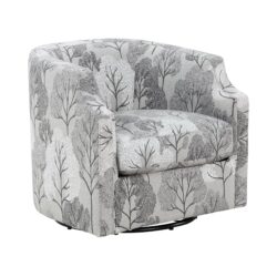 Isabelle - Swivel Glider Barrel Chair With Clip Arm Design - Gray