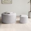 Upholstered Nesting Coffee Tables, Side Table, Footrest, Ottoman & Seat For Living Room Bedroom Entryway Office (Set of 2) - Beige - Image 5