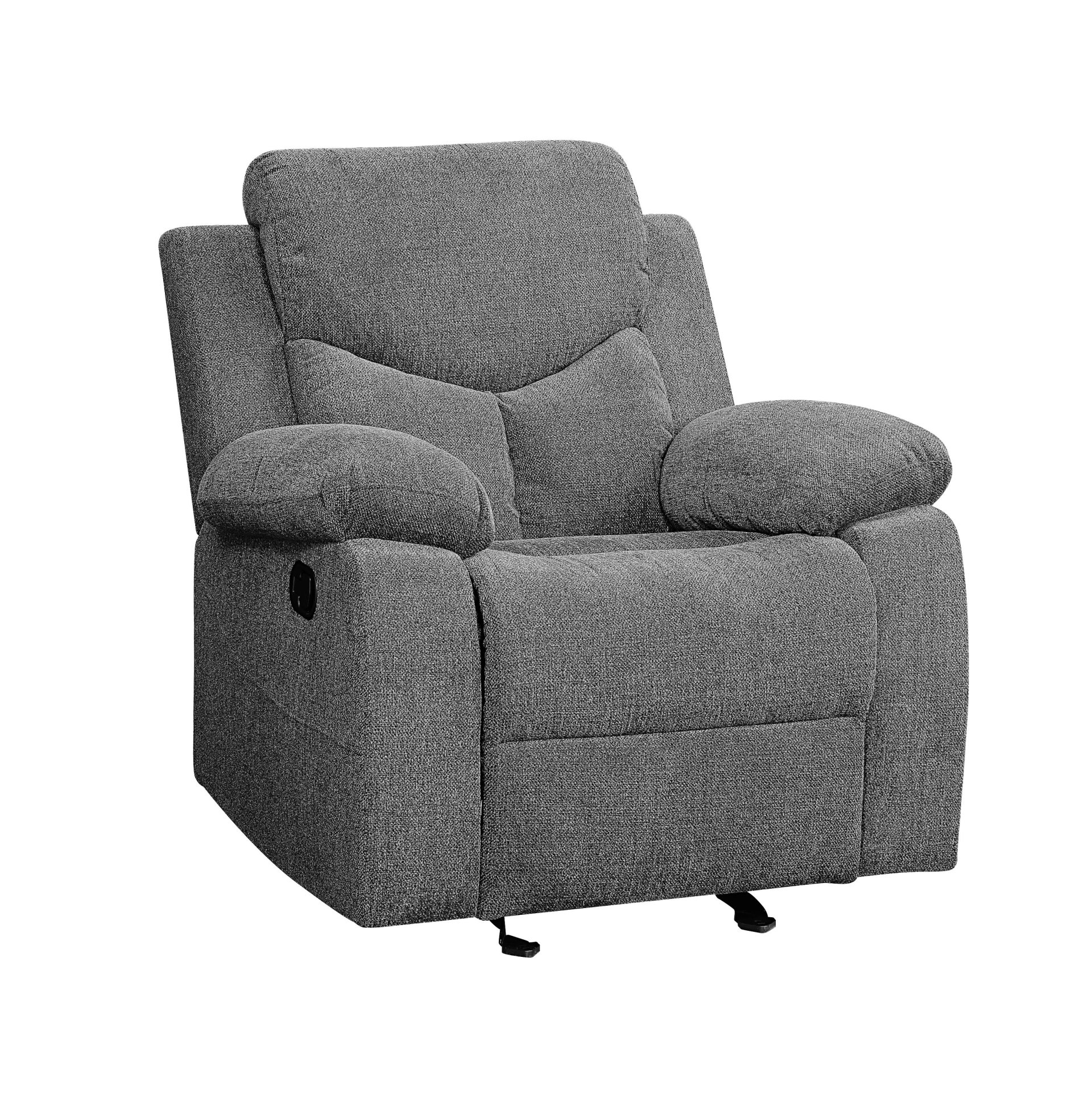 Kalen - Chenille 3 Piece Recliner Living Room Set - Gray - Image 8