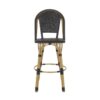 Outdoor Rattan And Aluminum French Barstools (Set of 2) - Black - Image 6