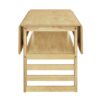 5 Piece Extendable Wood Square Dining Table Set With 2 Drop Leaves, Compact Storage Shelf Kitchen Table Set With Upholstered Chairs For 4 - Natural - Image 13