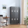 6 Door Lockers With Lock For Secure Storage - Black - Image 4