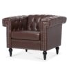 1 Seater Aesthetic Sofa For Living Room - Brown - Image 7