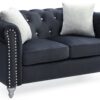 Stylish Contemporary Loveseat - Black - Image 6