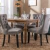Nikki - Modern, High-End Tufted Solid Wood Contemporary Velvet Upholstered Dining Chair With Wood Legs Nailhead Trim (Set of 2) - Gray - Image 16