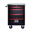 4 Drawer Multifunctional Tool Cart With Wheels, Metal Rolling Tool Cart Storage For Garage Workshop Warehouse Repair Shop With Stainless Steel Roof - Black / Red - Image 10
