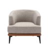 Modern Two-Tone Barrel Chair, Upholstered Round Armchair For Living Room Bedroom Reading Room - Burnt Orange - Image 20