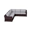 Luxurious Outdoor Resin Wicker Seating Set With Cushions - Brown Mix / Gray - Image 2