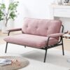 Modern Sofa With Metal Frame For Versatile Scenarios In Small Spaces - Pink - Image 2