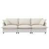 3 Seat Sofa Module For Modular Sectional Wide Seat Cloud Couch With Throw Pillows Upholstered - Beige - Image 5