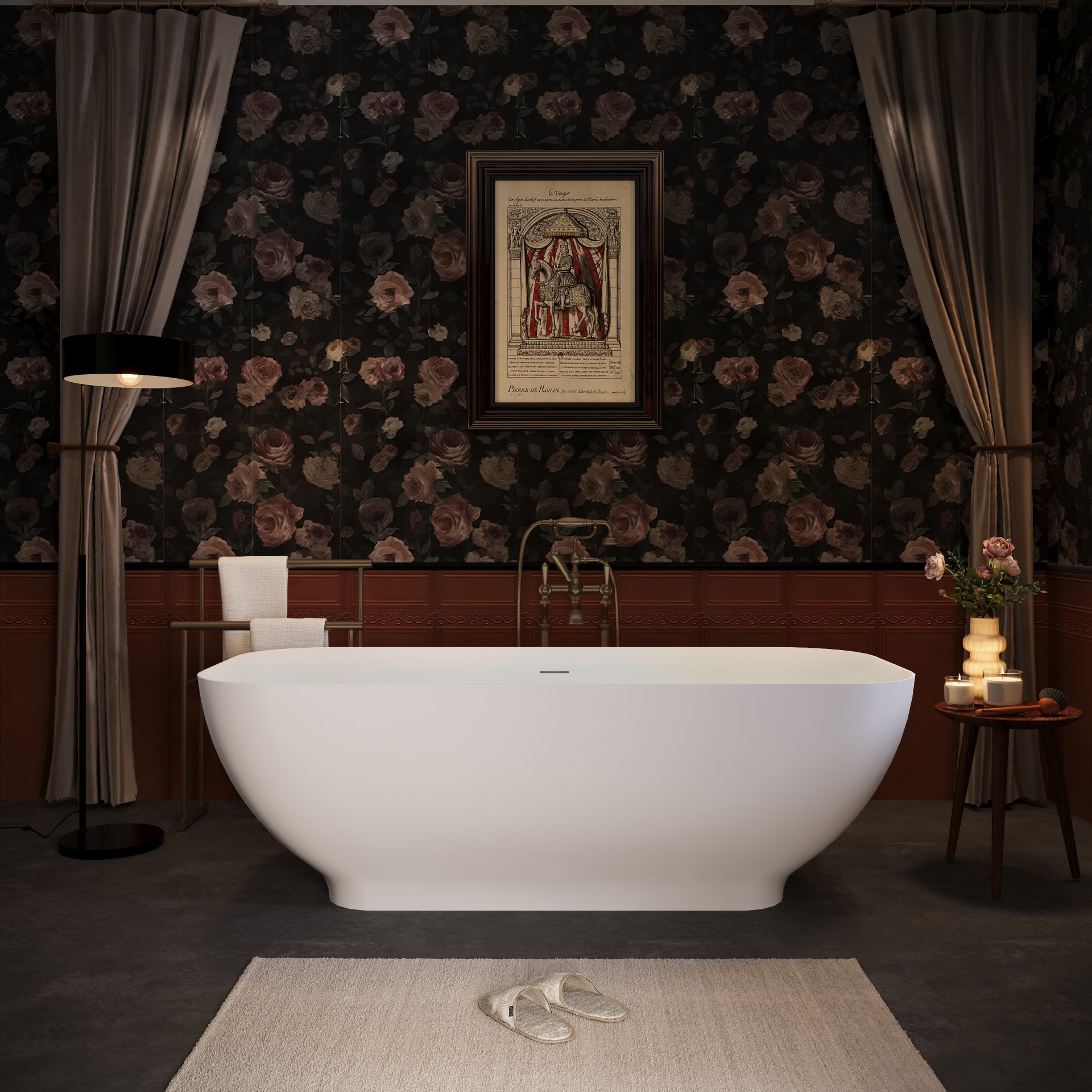 Freestanding Solid Surface Bathtub, Luxury Engineered Stone Resin Freestanding Soaking Bathtub With Overflow And Pop-Up Drain Cupc Certified, 22S04-67 - Matte White - Image 3