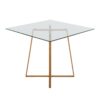 Cosmo - Contemporary Square Dining Table With Natural Legs - Clear - Image 2
