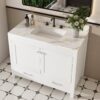 43" Bathroom Vanity, Multi Functional Cabinet With Doors And Drawer - White - Image 4